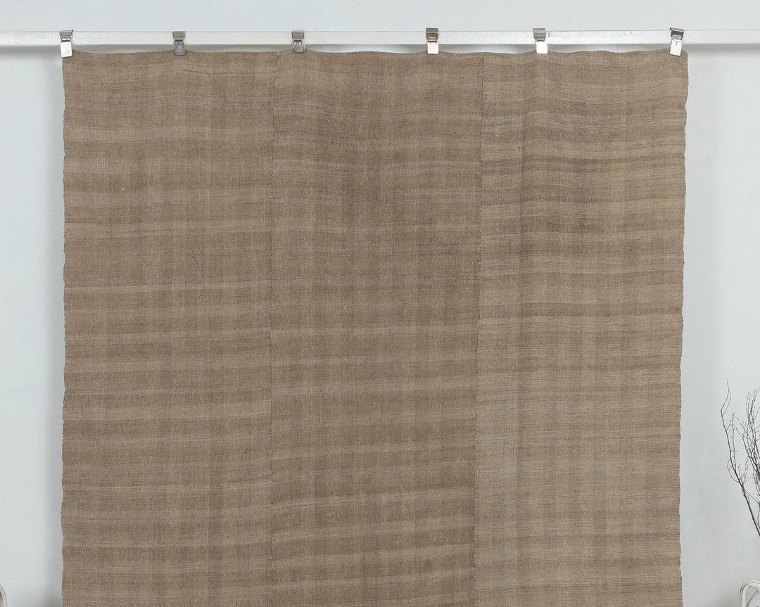 Beige Turkish Kilim Rug 6' x 9' Flat-Weave view