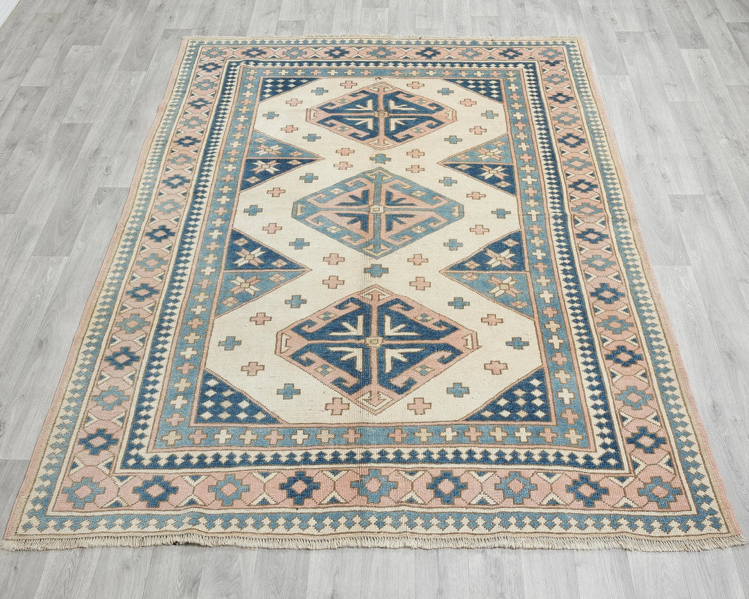 Neutral Oushak Rug 5' 9" x 6' 11" | No. VR34716