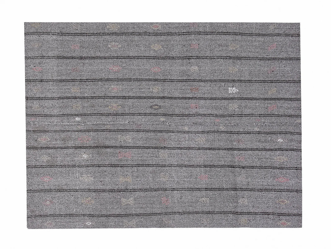 Gray Kilim Rug 6' 1" x 7' 2" | No. VR34789
