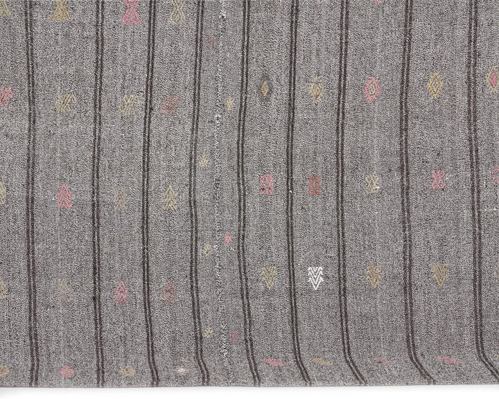Gray Kilim Rug 6' 1" x 7' 2" | No. VR34789