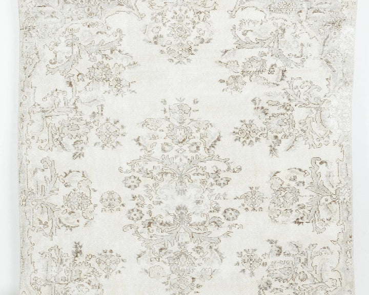 Beige Turkish Oushak Rug 5' 11" x 7' 11" Hand-Knotted | No. VR34846