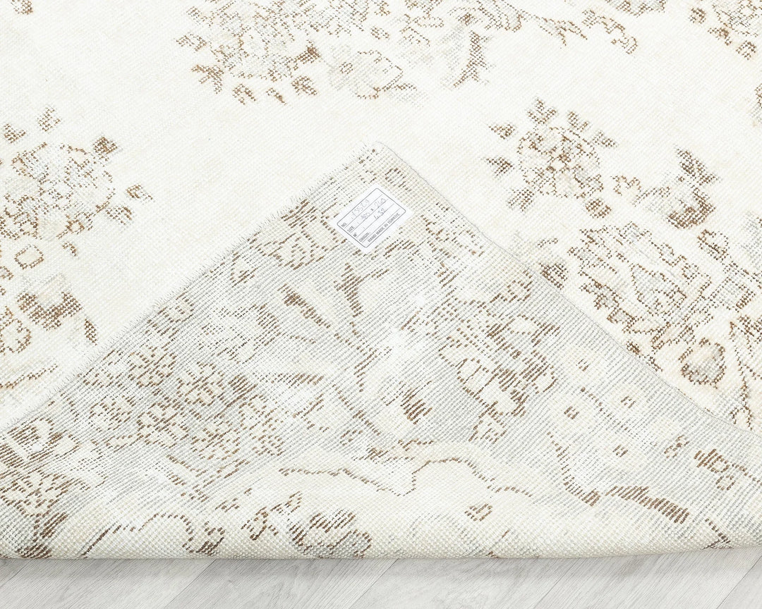 Beige Turkish Oushak Rug 5' 11" x 7' 11" Hand-Knotted | No. VR34846