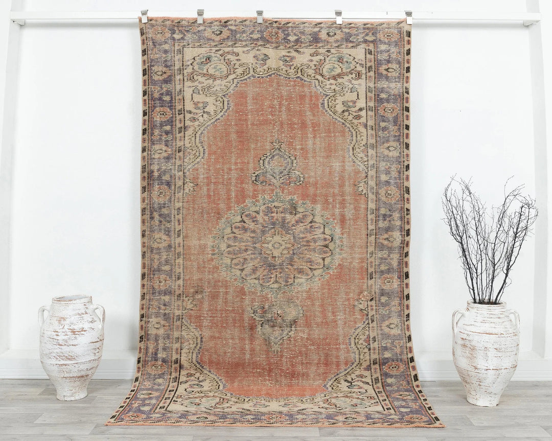 Multicolor Turkish Oushak Rug 4'11" x 8'6" Hand-Knotted