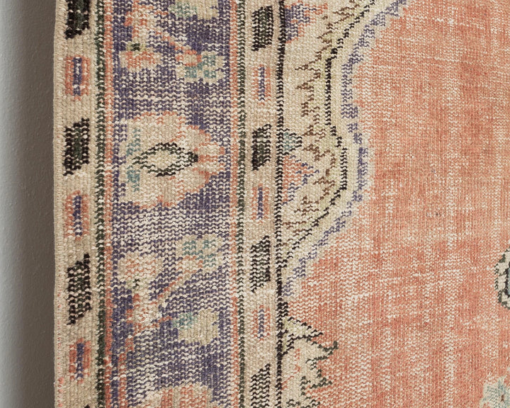 Multicolor Turkish Oushak Rug 4'11" x 8'6" Hand-Knotted close-up