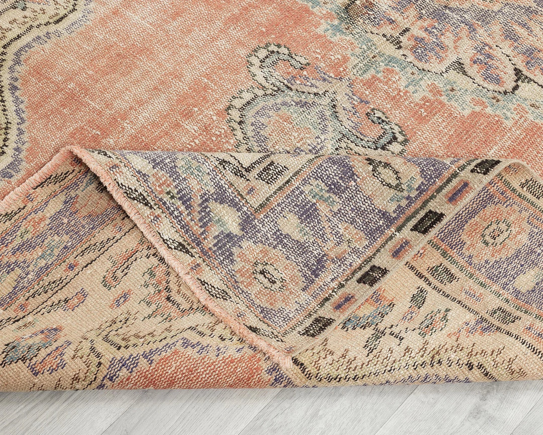Multicolor Turkish Oushak Rug 4'11" x 8'6" Hand-Knotted field