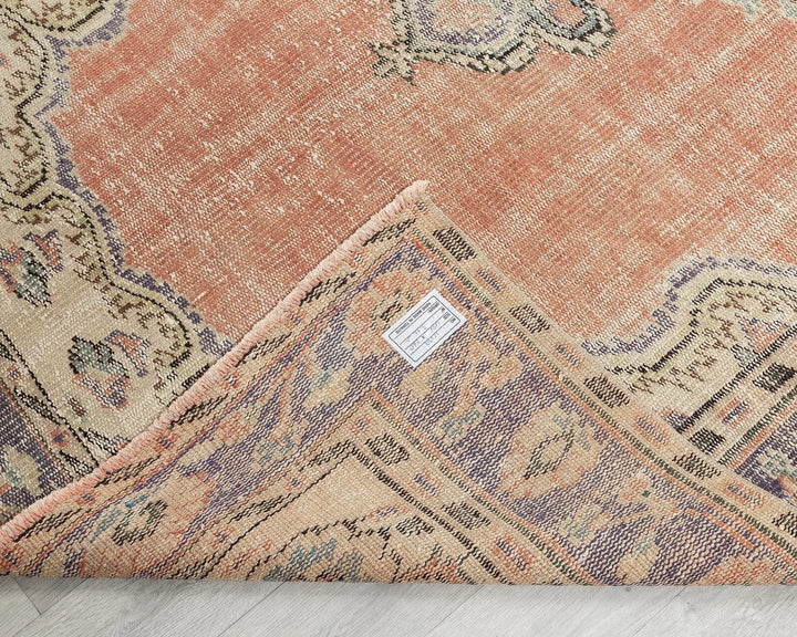 Multicolor Turkish Oushak Rug 4'11" x 8'6" Hand-Knotted texture