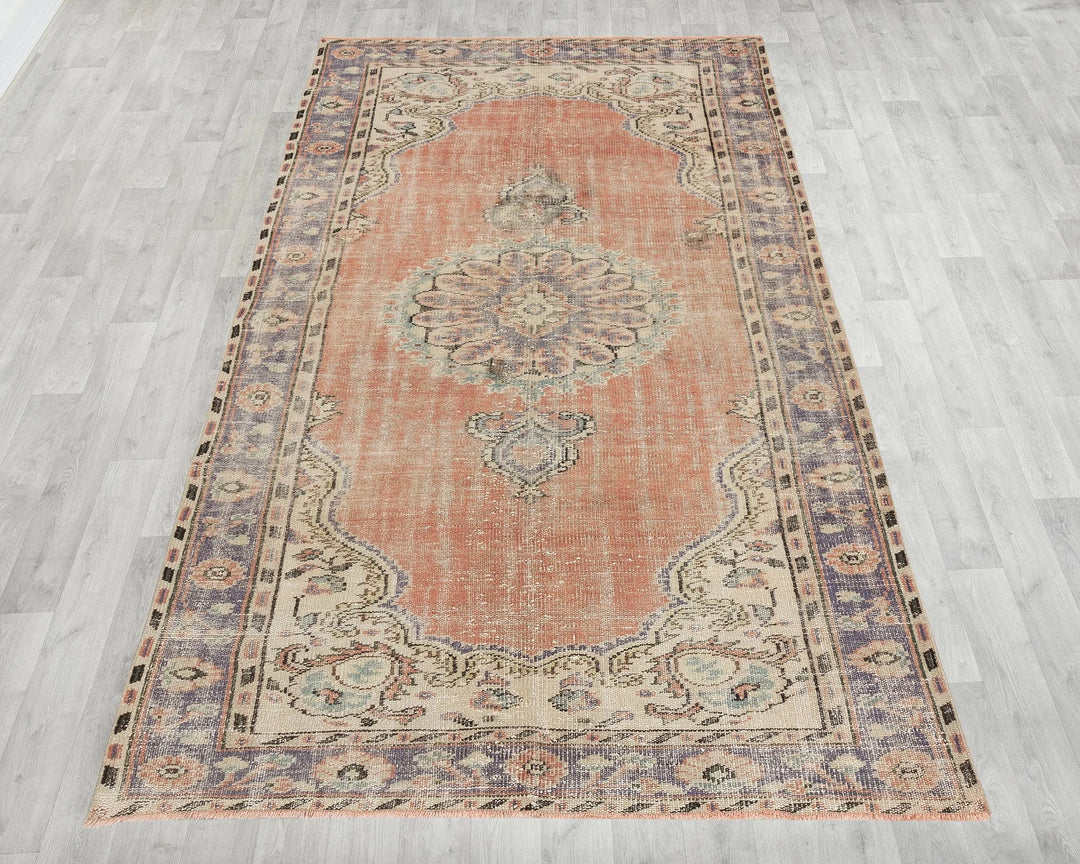 Multicolor Turkish Oushak Rug 4'11" x 8'6" Hand-Knotted reverse