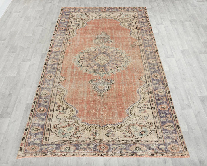 Multicolor Turkish Oushak Rug 4'11" x 8'6" Hand-Knotted reverse