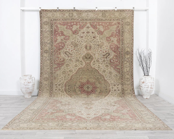 Multicolor Turkish Oushak Rug 7' 4" x 13' 1" Hand-Knotted | No. VR34992