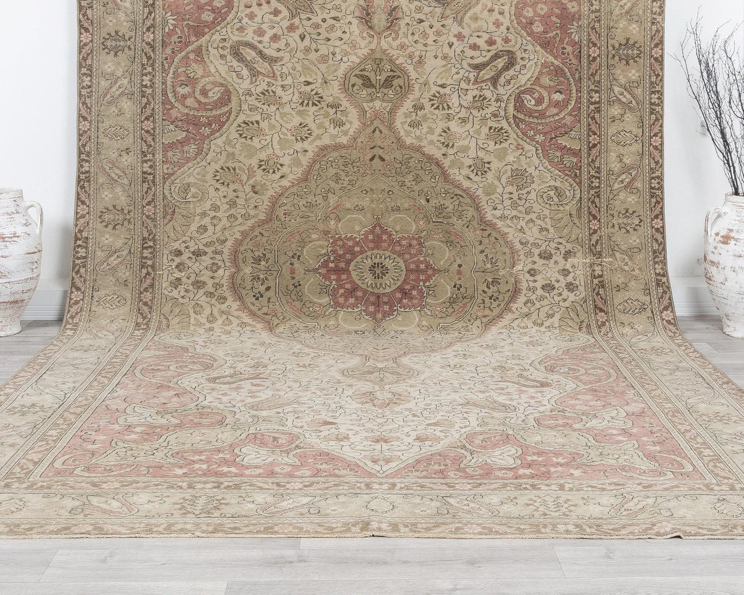 Multicolor Turkish Oushak Rug 7' 4" x 13' 1" Hand-Knotted | No. VR34992