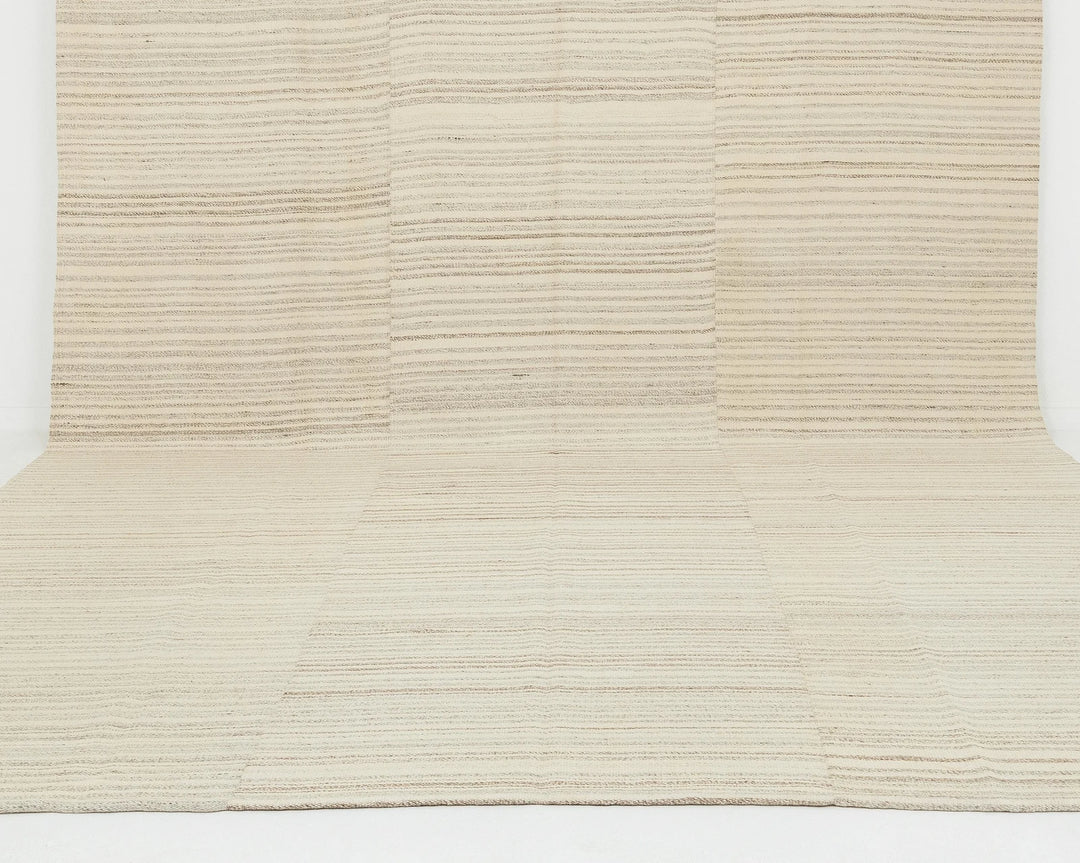 Beige Turkish Kilim Rug 10' 1" x 13' 4" Flat-Weave | No. VR35076