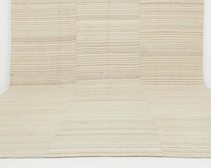 Beige Turkish Kilim Rug 10' 1" x 13' 4" Flat-Weave | No. VR35076