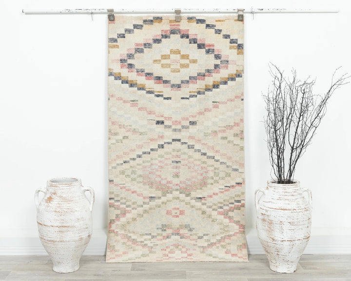 Beige Turkish Oushak Rug 2'10" x 5'2" Hand-Knotted | No. VR35091