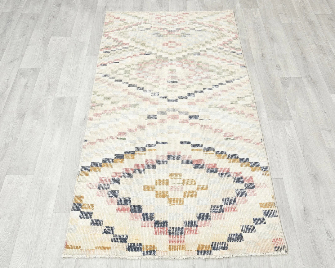 Beige Turkish Oushak Rug 2'10" x 5'2" Hand-Knotted | No. VR35091