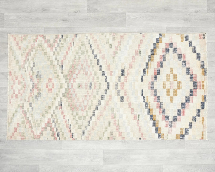 Beige Turkish Oushak Rug 2'10" x 5'2" Hand-Knotted | No. VR35091