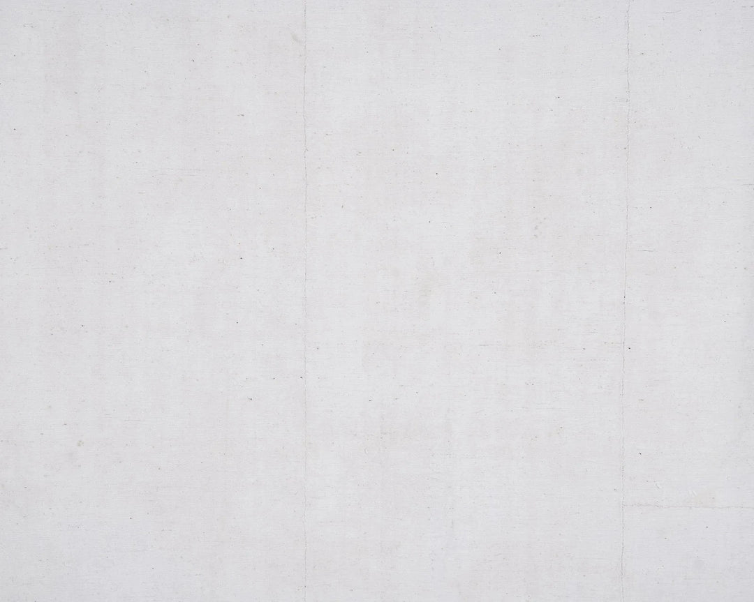 White Turkish Kilim Rug 4' 10" x 9' Flat-Weave | No. VR35148