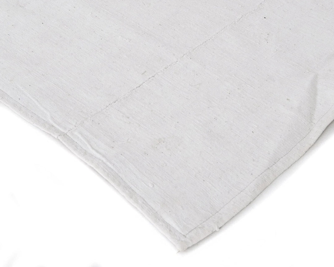 White Turkish Kilim Rug 4' 10" x 9' Flat-Weave | No. VR35148