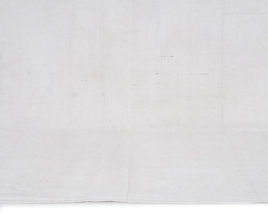 White Turkish Kilim Rug 4' 10" x 9' Flat-Weave | No. VR35148