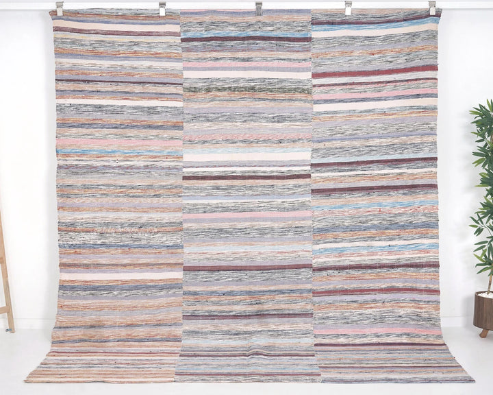 Multicolor Turkish Kilim Rug 8' 6" x 7' 5" Flat-Weave | No. VR35172