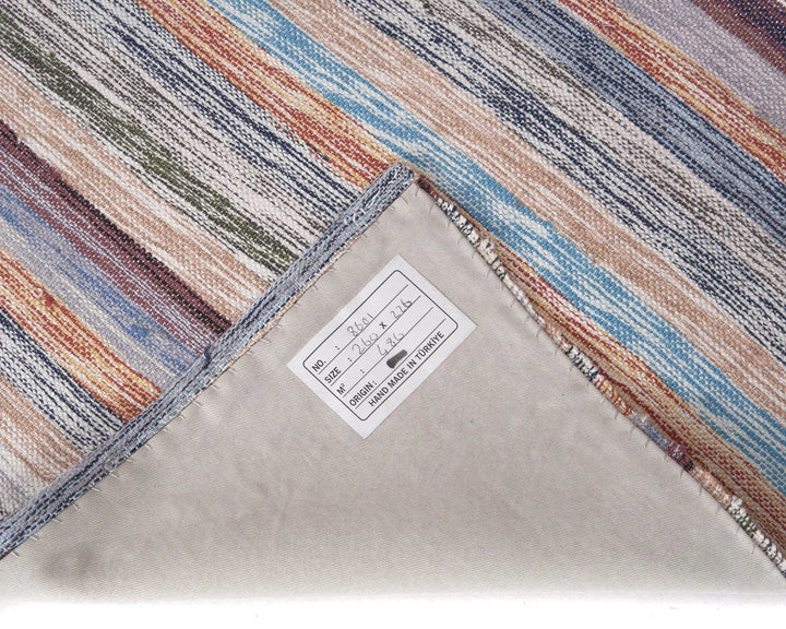 Multicolor Turkish Kilim Rug 8' 6" x 7' 5" Flat-Weave | No. VR35172