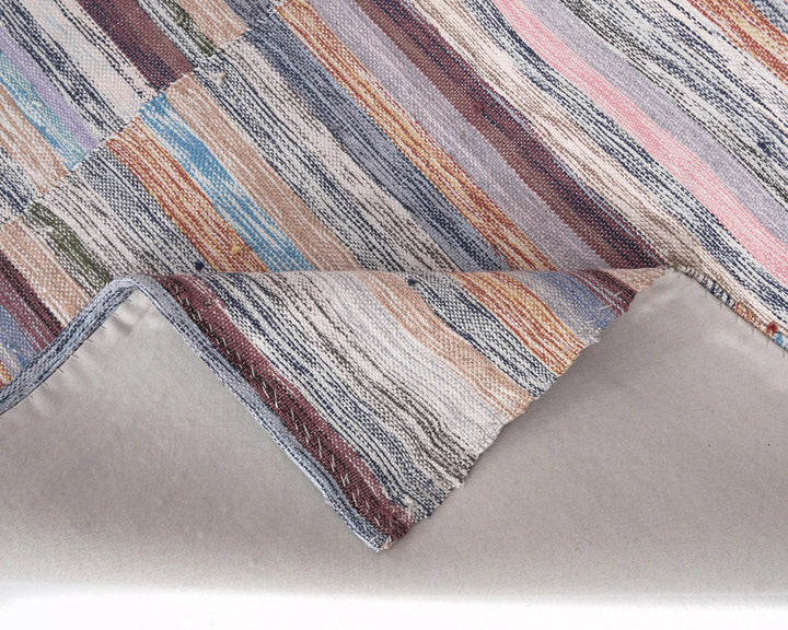 Multicolor Turkish Kilim Rug 8' 6" x 7' 5" Flat-Weave | No. VR35172