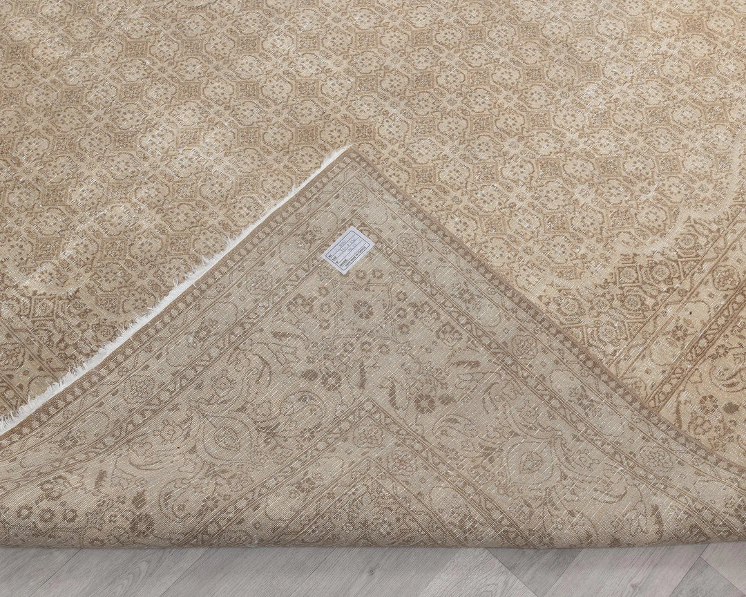 Beige Turkish Oushak Rug 9'6" x 12'2" Hand-Knotted | No. VR35230