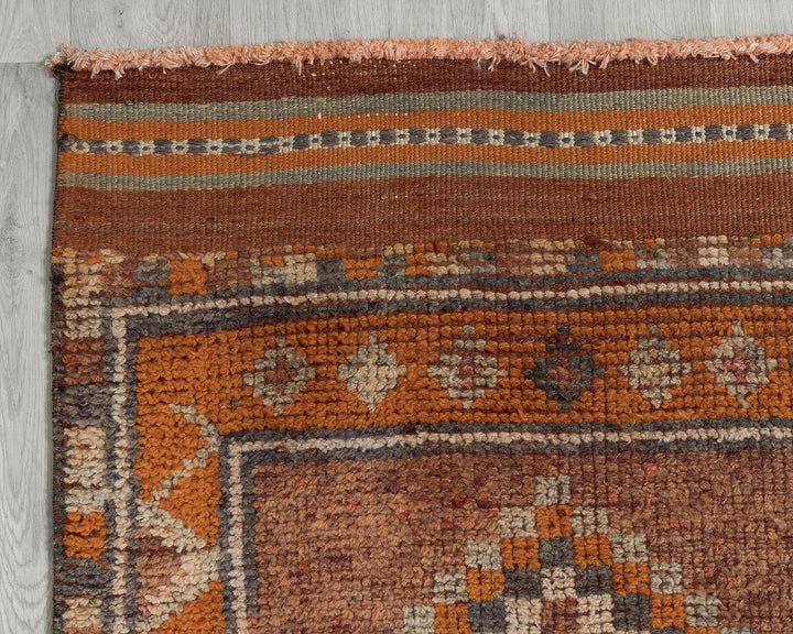 Orange Turkish Oushak Rug 11' 10" x 2' 7" Hand-Knotted | No. VR35268