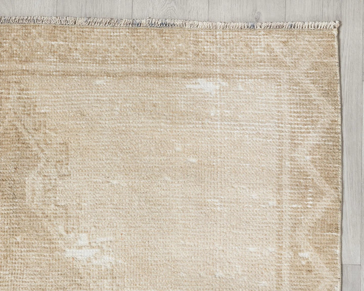 Beige Turkish Oushak Rug 3'7" x 12'1" Hand-Knotted | No. VR35358