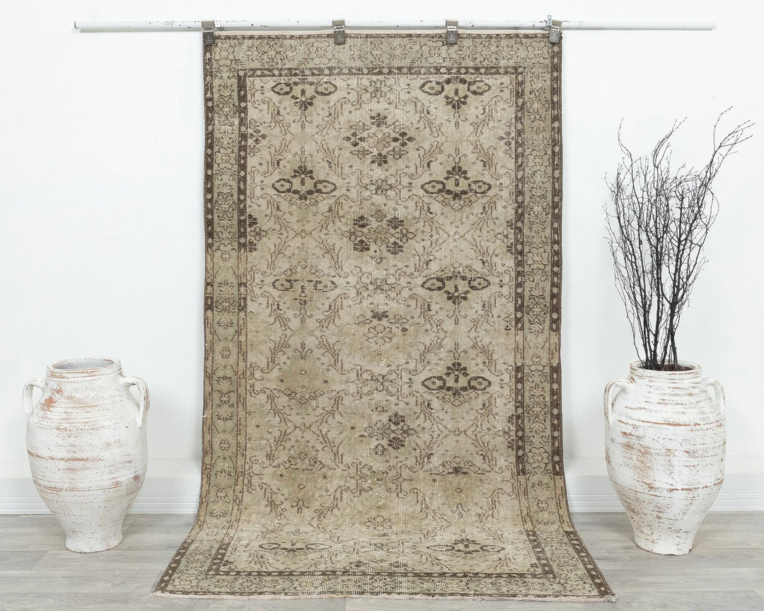 Multicolor Turkish Vintage Rug 6'8" x 3'8" Hand-Knotted | No. VR35382