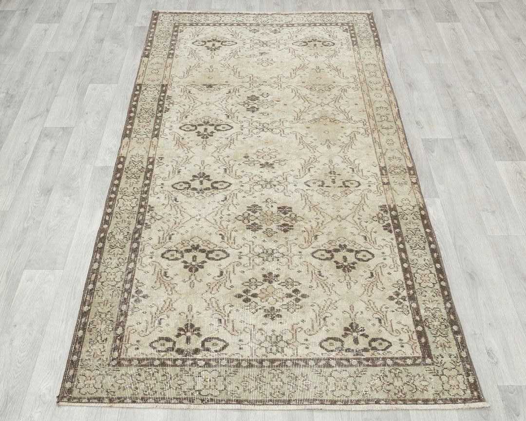 Multicolor Turkish Vintage Rug 6'8" x 3'8" Hand-Knotted | No. VR35382