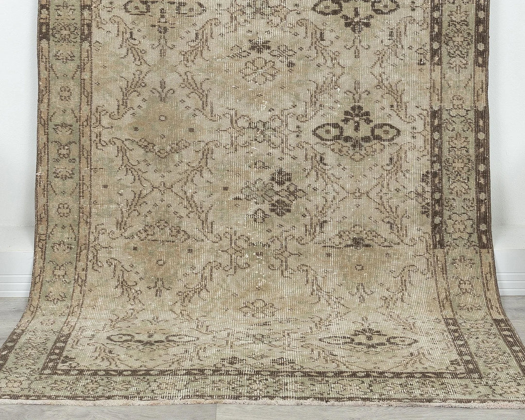 Multicolor Turkish Vintage Rug 6'8" x 3'8" Hand-Knotted | No. VR35382