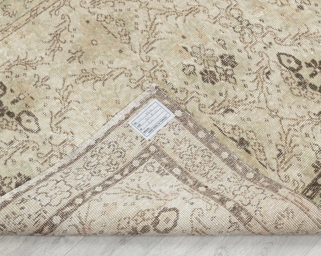 Multicolor Turkish Vintage Rug 6'8" x 3'8" Hand-Knotted | No. VR35382