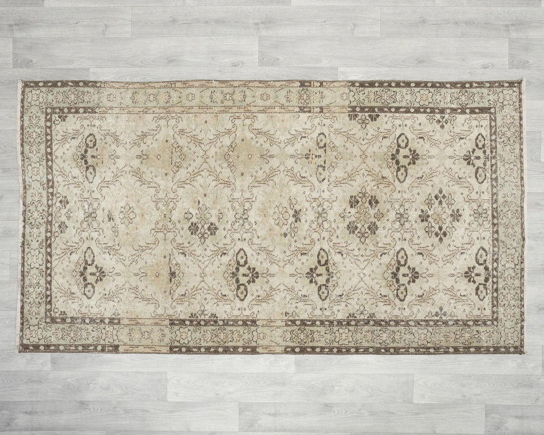 Multicolor Turkish Vintage Rug 6'8" x 3'8" Hand-Knotted | No. VR35382