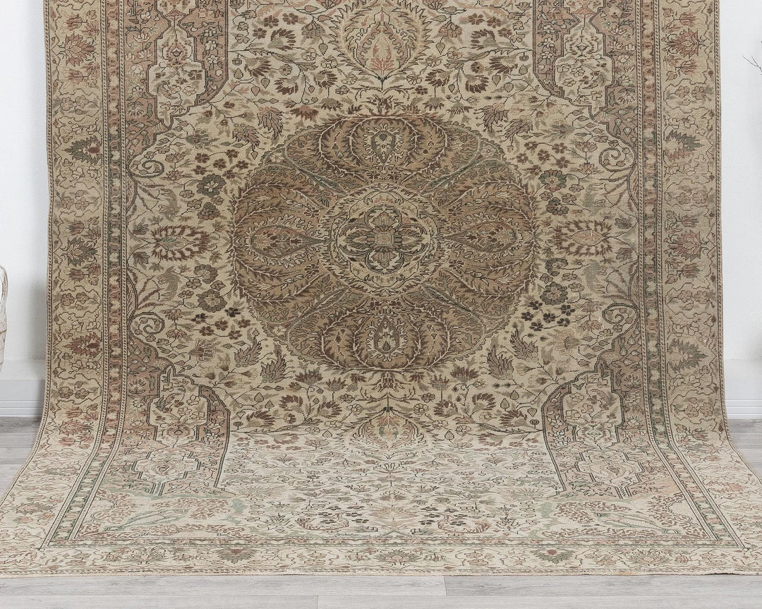 Multicolor Turkish Oushak Rug 6'2" x 9'4" Hand-Knotted | No. VR35596