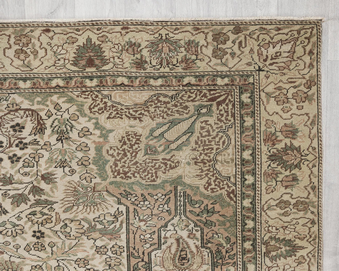 Multicolor Turkish Oushak Rug 6'2" x 9'4" Hand-Knotted | No. VR35596