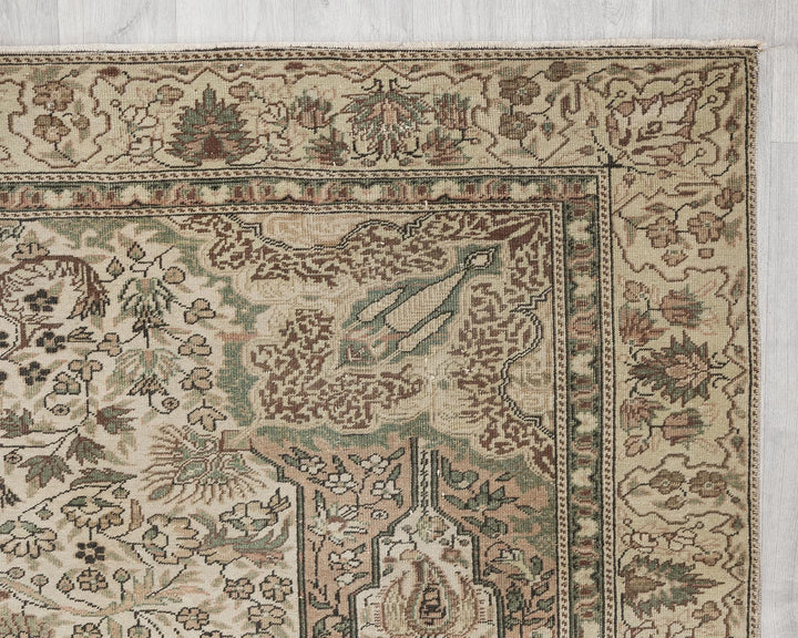 Multicolor Turkish Oushak Rug 6'2" x 9'4" Hand-Knotted | No. VR35596