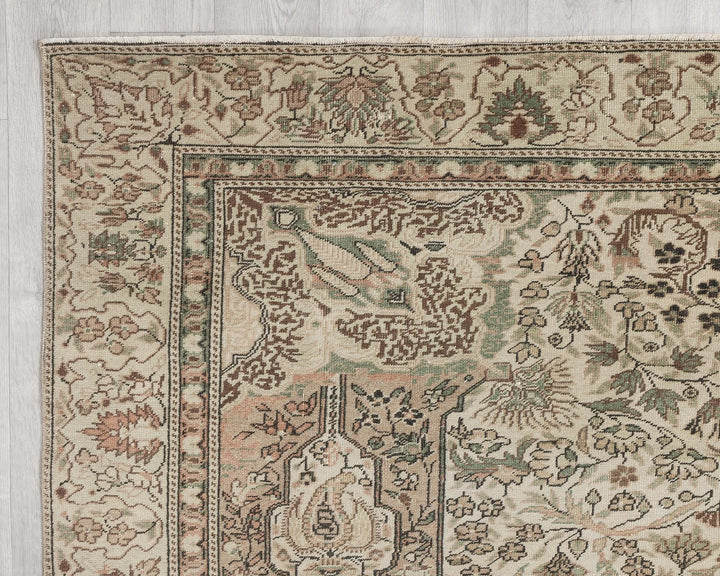 Multicolor Turkish Oushak Rug 6'2" x 9'4" Hand-Knotted | No. VR35596