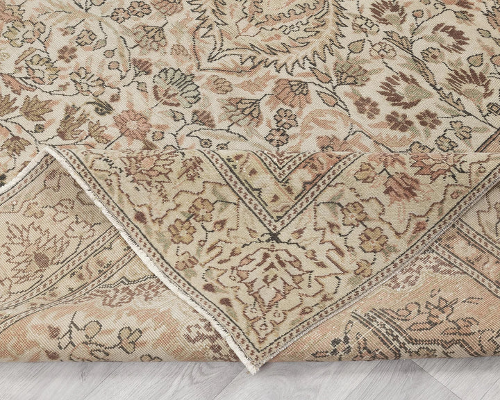 Multicolor Turkish Oushak Rug 6'2" x 9'4" Hand-Knotted | No. VR35596