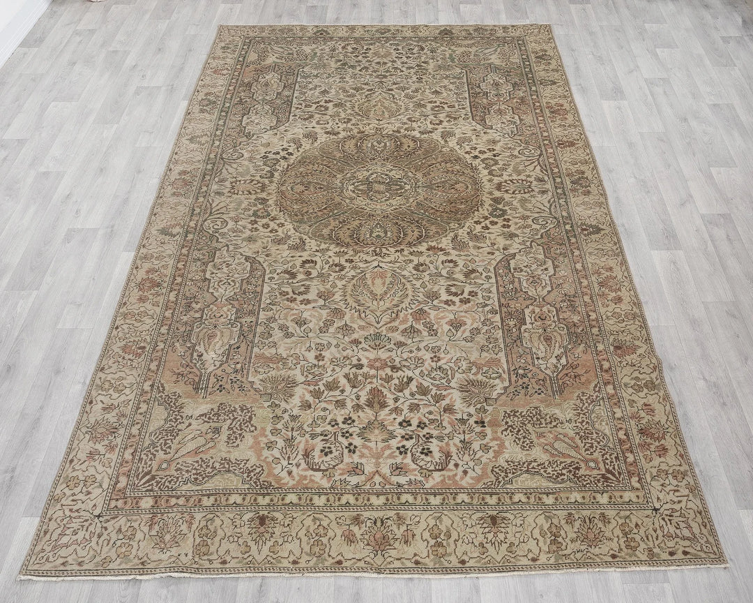 Multicolor Turkish Oushak Rug 6'2" x 9'4" Hand-Knotted | No. VR35596