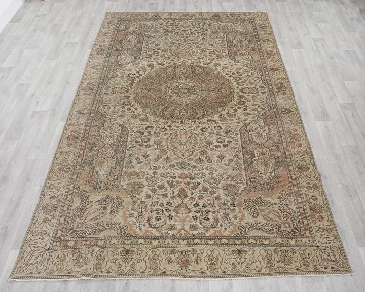 Multicolor Turkish Oushak Rug 6'2" x 9'4" Hand-Knotted | No. VR35596