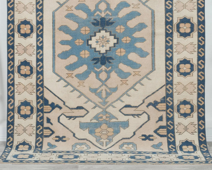 Beige Turkish Oushak Rug 5' 2" x 7' 8" Hand-Knotted | No. VR35676