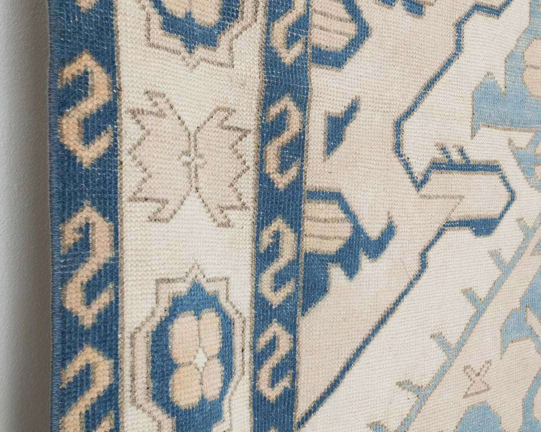 Beige Turkish Oushak Rug 5' 2" x 7' 8" Hand-Knotted | No. VR35676