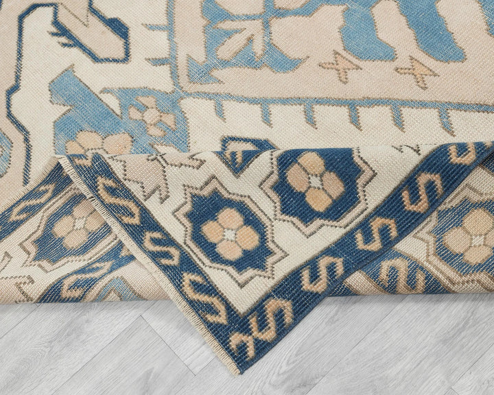Beige Turkish Oushak Rug 5' 2" x 7' 8" Hand-Knotted | No. VR35676