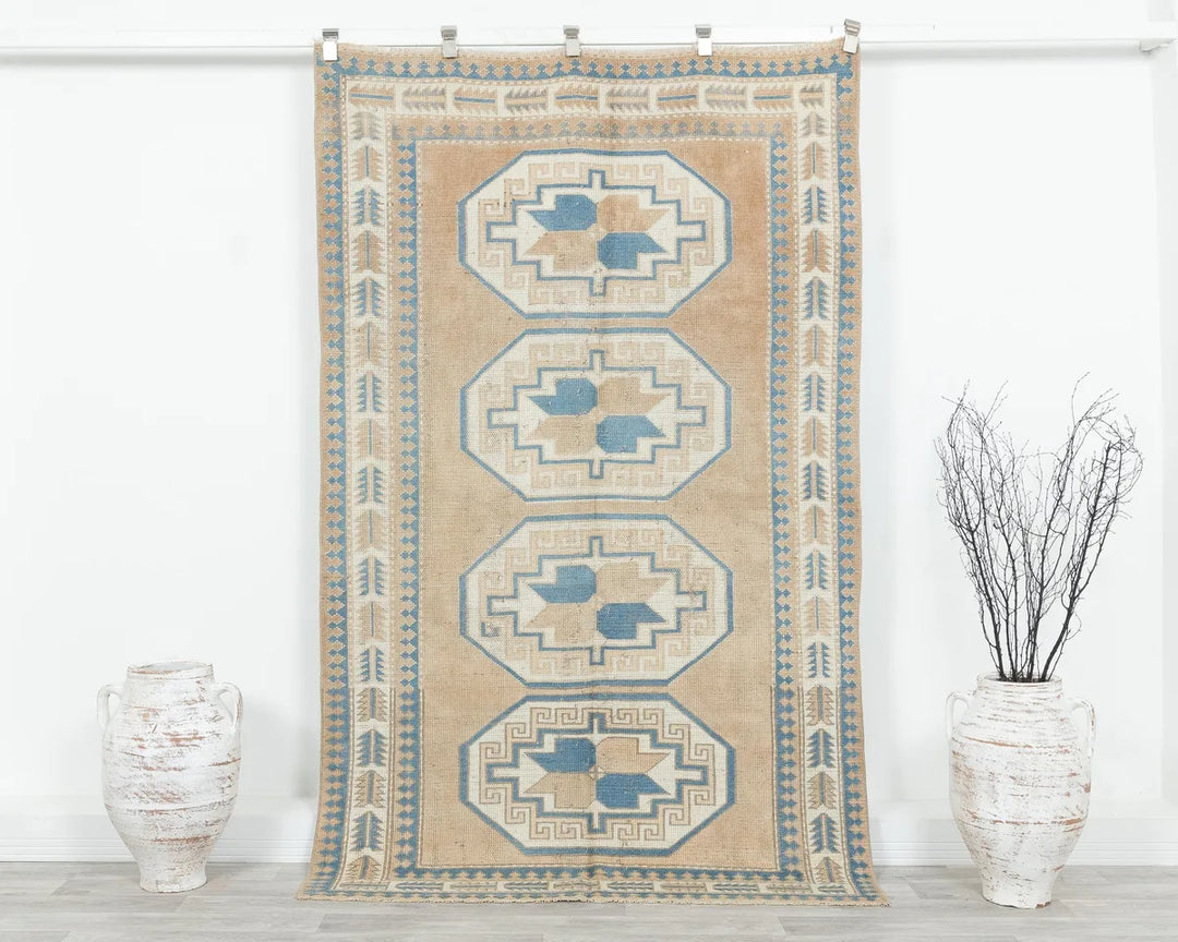 Multicolor Turkish Oushak Rug 4'5" x 8'2" Hand-Knotted | No. VR35681