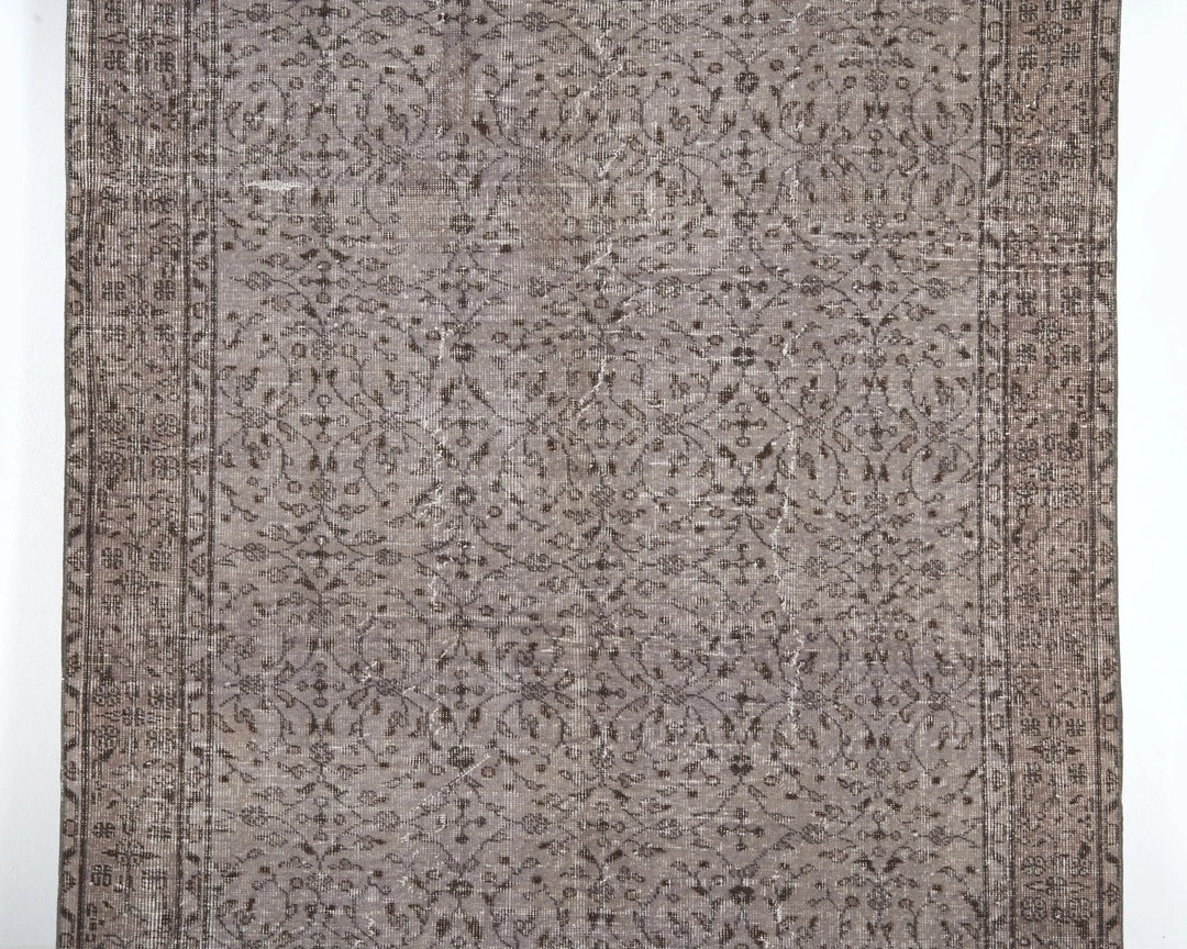 Gray Turkish Oushak Rug 8'10" x 5'4" Hand-Knotted | No. VR35693