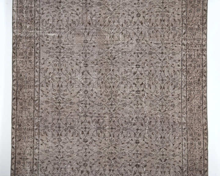 Gray Turkish Oushak Rug 8'10" x 5'4" Hand-Knotted | No. VR35693