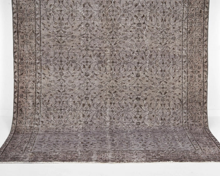 Gray Turkish Oushak Rug 8'10" x 5'4" Hand-Knotted | No. VR35693