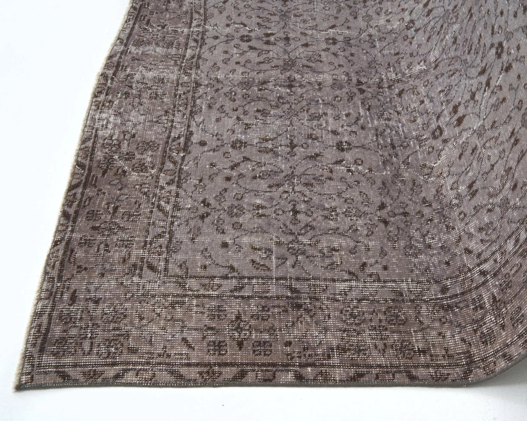 Gray Turkish Oushak Rug 8'10" x 5'4" Hand-Knotted | No. VR35693