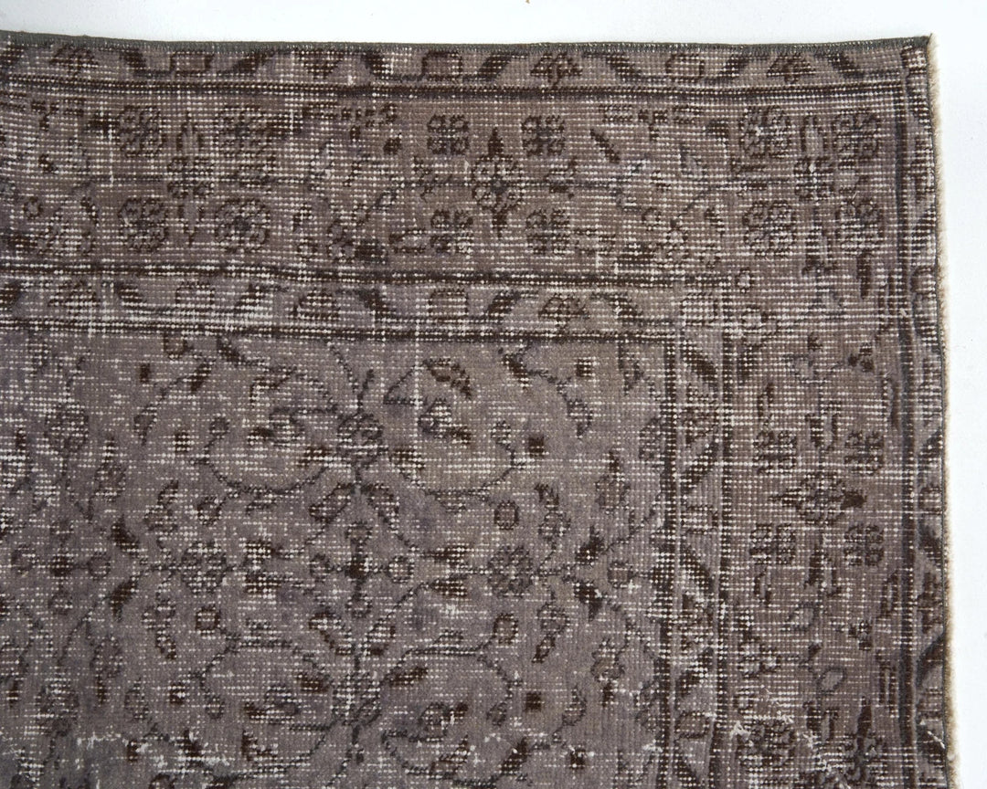 Gray Turkish Oushak Rug 8'10" x 5'4" Hand-Knotted | No. VR35693