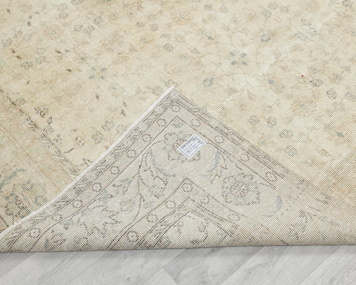 Beige Turkish Oushak Rug 7' x 10' 2" Hand-Knotted | No. VR35898